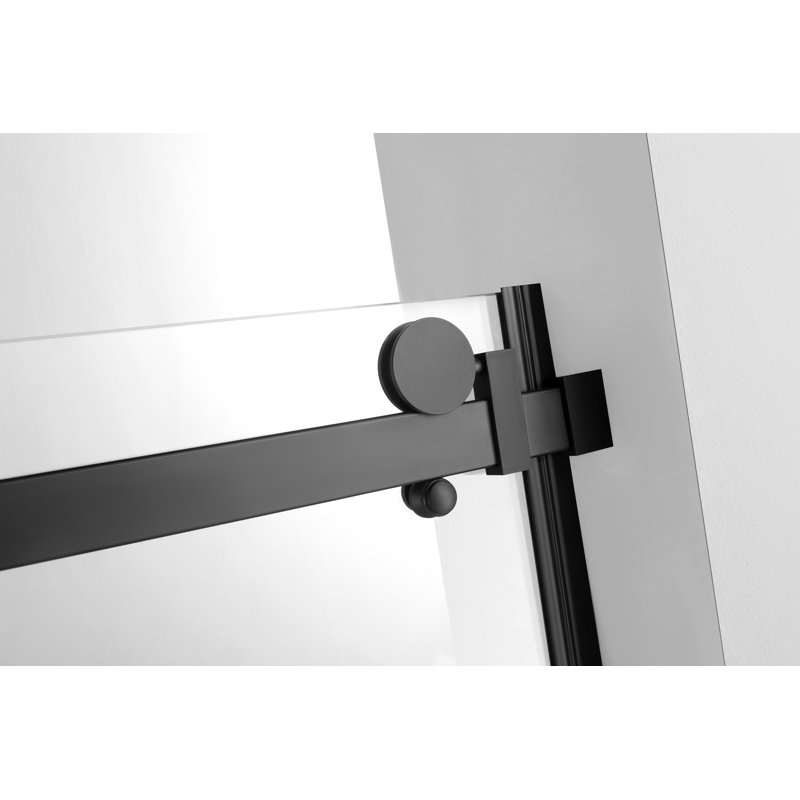 Kingston Brass 60-Inch Acrylic Rectangular 3-Wall Anti-Skid Alcove Tub With Tub Door, Left Hand Drain, Matte Black, Left