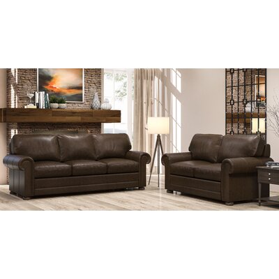 Starisha 2 Piece Genuine Leather Living Room Set -  Canora Grey, 557949F1F33A4818BD61AFC4AD4A8EF2