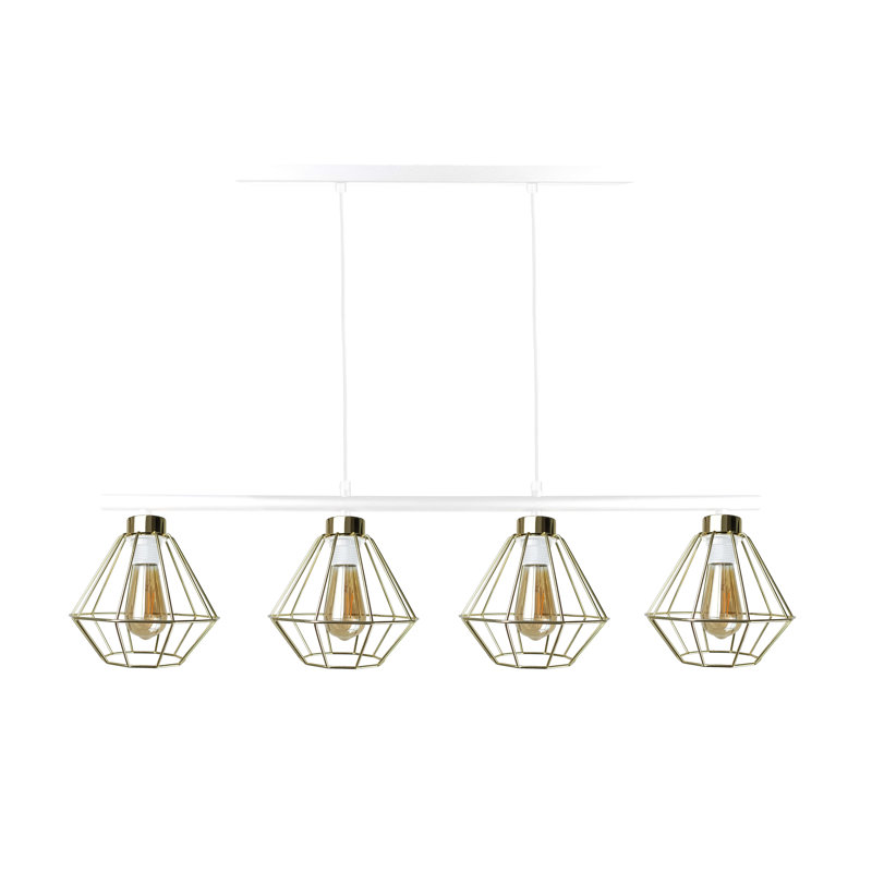 Richboro 4 - Light Kitchen Island Pendant, Gold, White/Gold