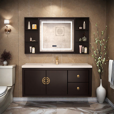 Armoire de salle de bain rétro haut de gamme de style chinois