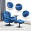 Chaise longue pivotante rembourrée en velours avec repose-pieds Zenon-29094468