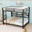 Metal Bunk Bed With Storage Cabinets And LED Lights