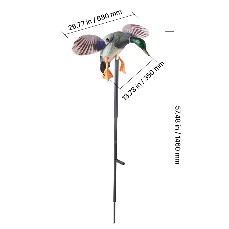 Paquet de 1 leurre de canard réaliste bleu sarcelle pour la chasse Spinning Wing Motion