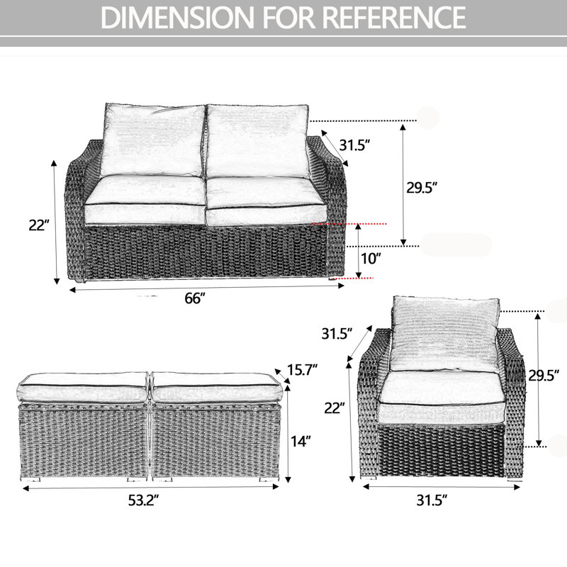 Whittingham 6 - Person Patio Conversation Sets with Cushions