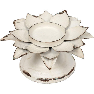 Lotus Plaster Candlestck Flower Tealght Holder Concrete Tea Lght
