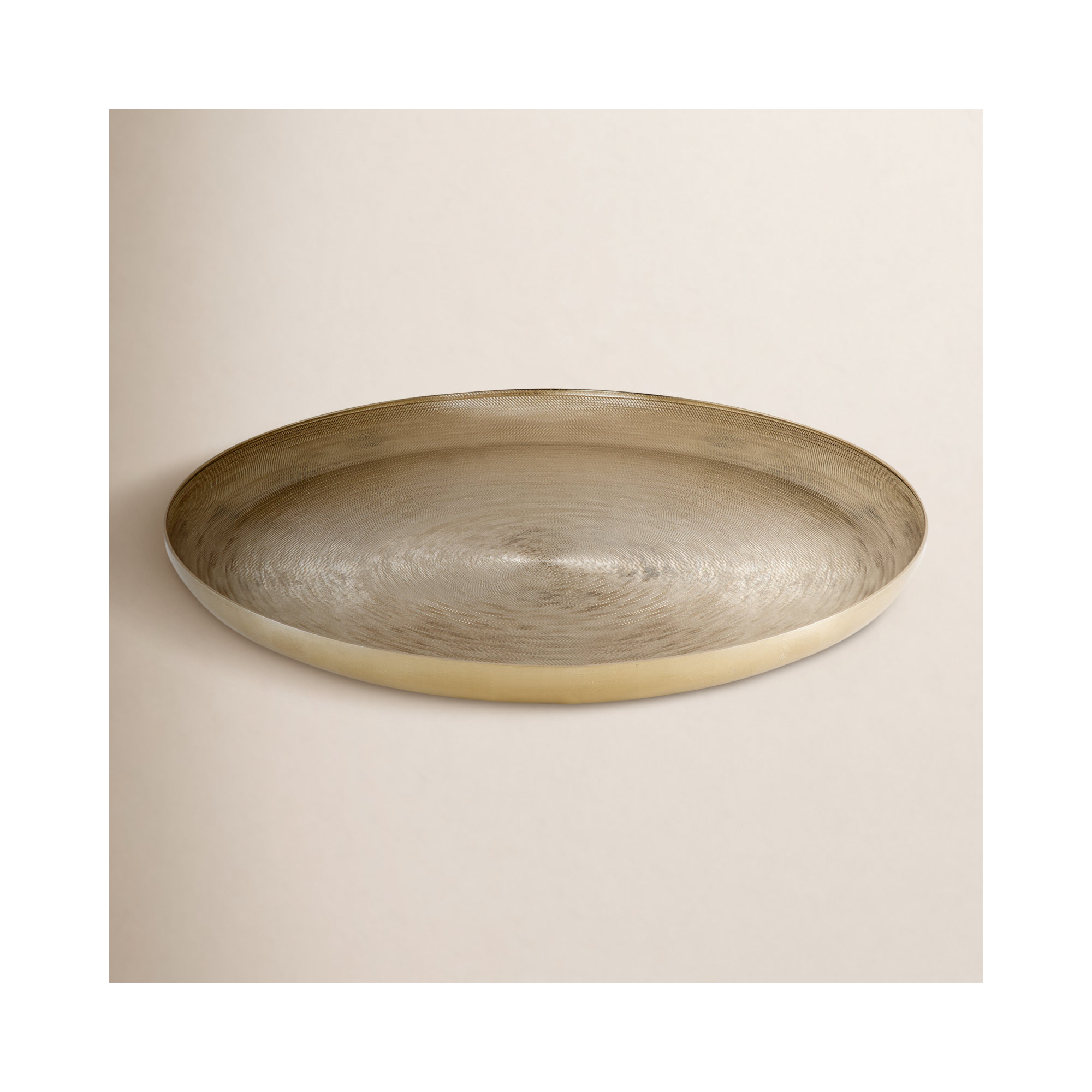 Hensley Mid-Century Aluminum Tray - Set of 1, 1.3" H x 16.1" W x 16.1" D, Gold