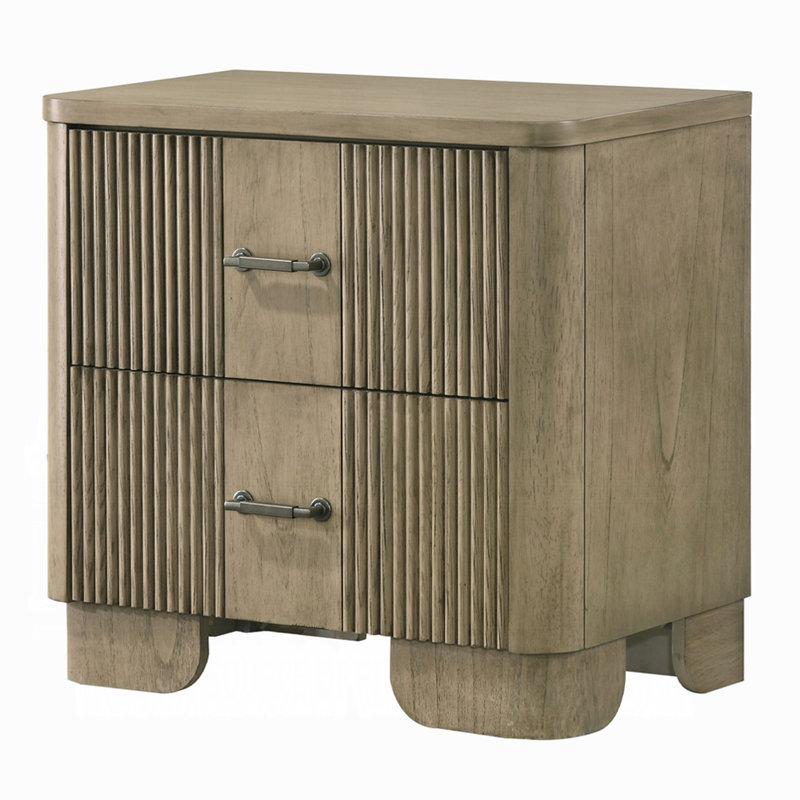Table de chevet style transitionnel 1pc avec 2 tiroirs de rangement