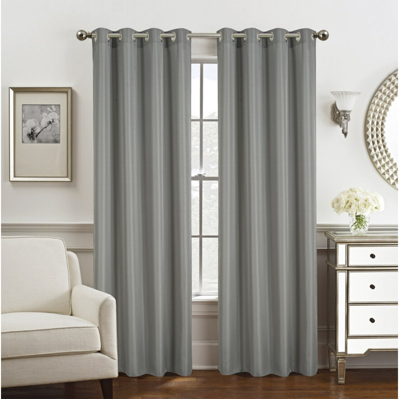 Medrith Window Curtain Panel, Charcoal