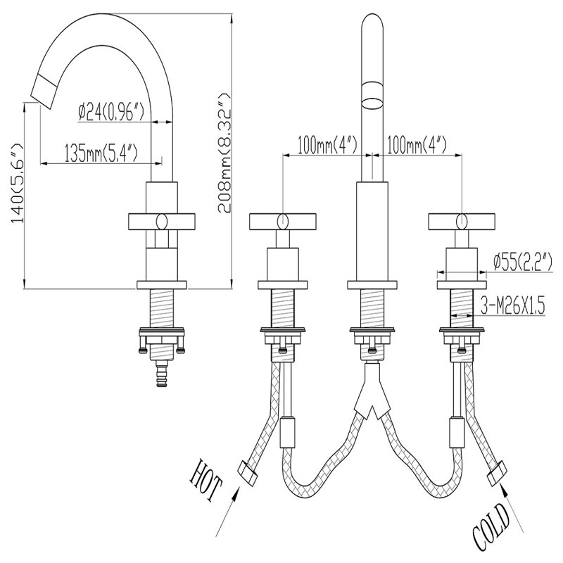 2-handle Bathroom Faucet