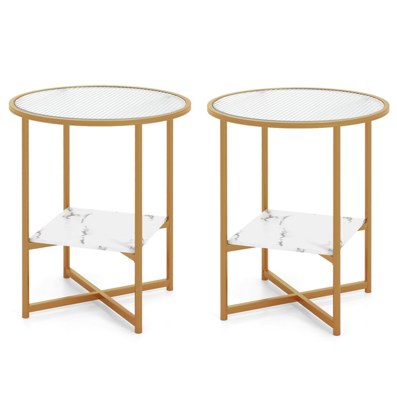 Melora Cross Legs Side Table Set