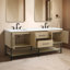 Meuble-lavabo double 72 po avec plateau en pierre d'ingénierie Cherita