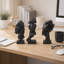 Ensemble de 3 statues penseur, figurines abstraites en résine pour bureau à domicile, décor de bureau, noir