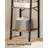 Ladder Shelf, Bookshelf Bookcase, Freestanding Corner Storage Shelve with 2 Hooks for Home Office, Living Room, Kitchen, Bedroom, Industrial, 11.8" D x 13.4" W x 63" H, Rustic Brown-390244766-398388768