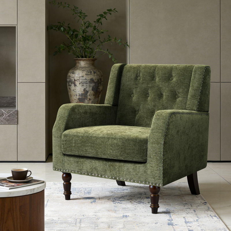 Fauteuil d'appoint rembourré 21,65 po, Vert