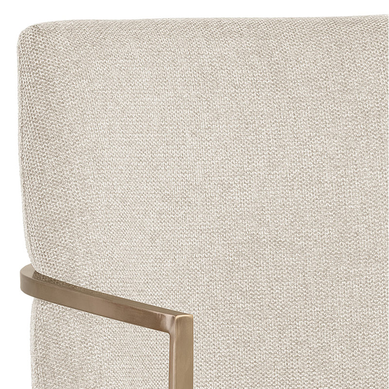 Rayla Upholstered Arm Chair, Cream Performance Basketweave