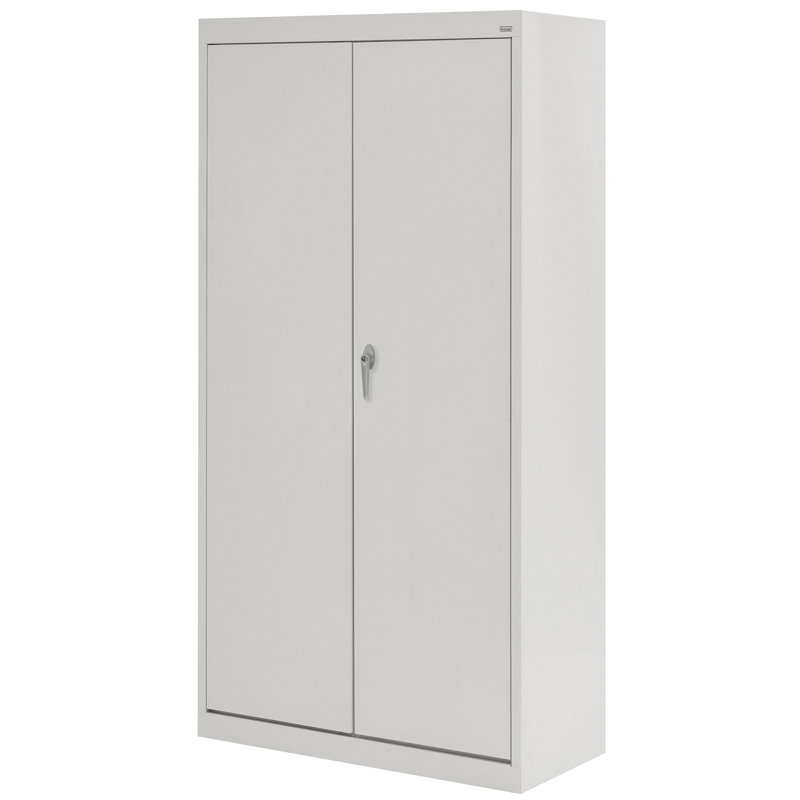 Armoire de rangement simple en acier de calibre 20 (H 66 po x l 30 po x P 18 po), Gris colombe