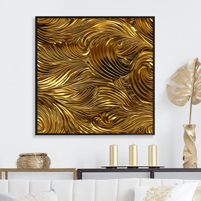 Golden Feathers Serenity III - Plumes, art mural