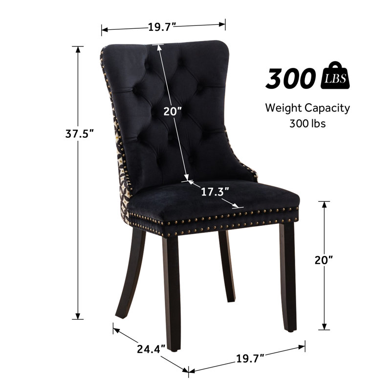 Chaise de salle à manger Klemish, Noir / gris