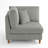 Seemab Upholstered Light Gray Corduroy Armchair with Pillow Back, One Arm Single Chair Module Part For Sectional Sofa-1038229339