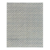 Rug & Kilim’S Modern Block Print Rug In Blue With White Floral Pattern