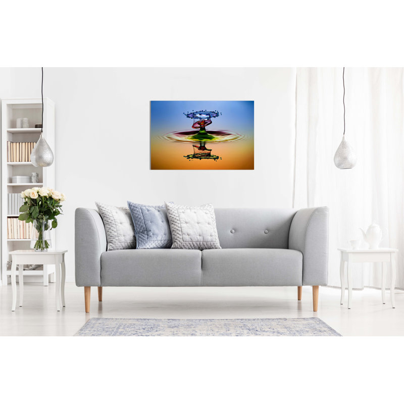 Colourful Water Splash Reflection Artistic - Wrapped Canvas Art Prints, 91cm H x 61cm W