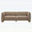 Élégant canapé en velours à 3 places au design ondulé, parfait pour les salons, les chambres et les appartements, offrant confort et style