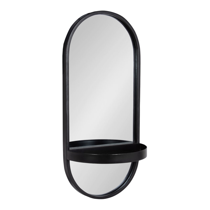 Miroir biseauté moderne et contemporain Lumi, Noir, H 24,25 po x l 11 po