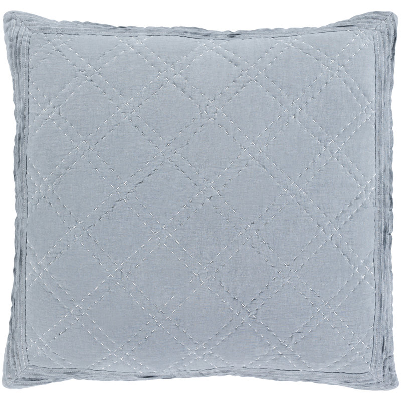 Kojo 100% Linen Sham Set, Euro, Cream/Charcoal