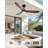 60'' 3- Blade Modern Dimmable Ceiling Fan With Light Kit, 3 LED Colors, 6 Speed Noiseless DC Motor Reversible, Timer, Indoor Outdoor-754851144-754851148-754851151