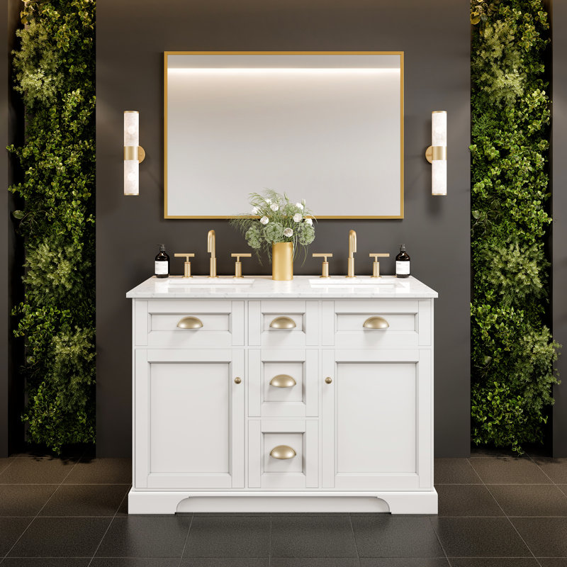 Ensemble de meuble-lavabo mural simple 35 po Stamford, Nickel brossé
