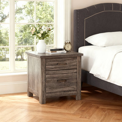 Table de chevet à 2 tiroirs, table de chevet avec tiroirs coulissants pour le rangement de la chambre à coucher