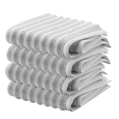 Croslin 100% Cotton Plush Ribbed Washcloth