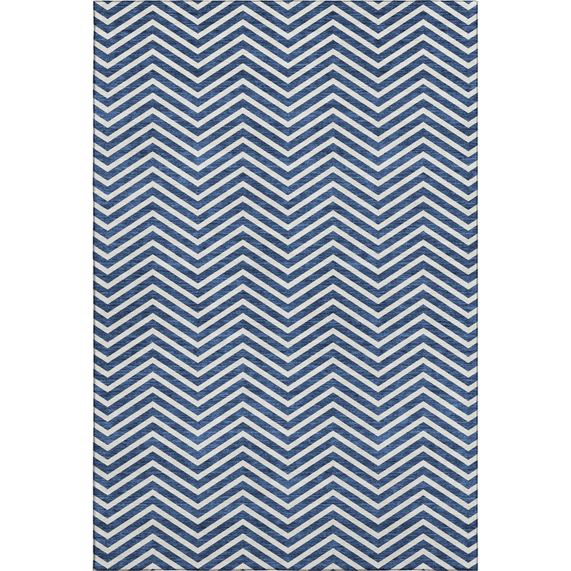 Premium Machine Washable Prisco Blue Rug, Rectangle 2'6" x 3'10"
