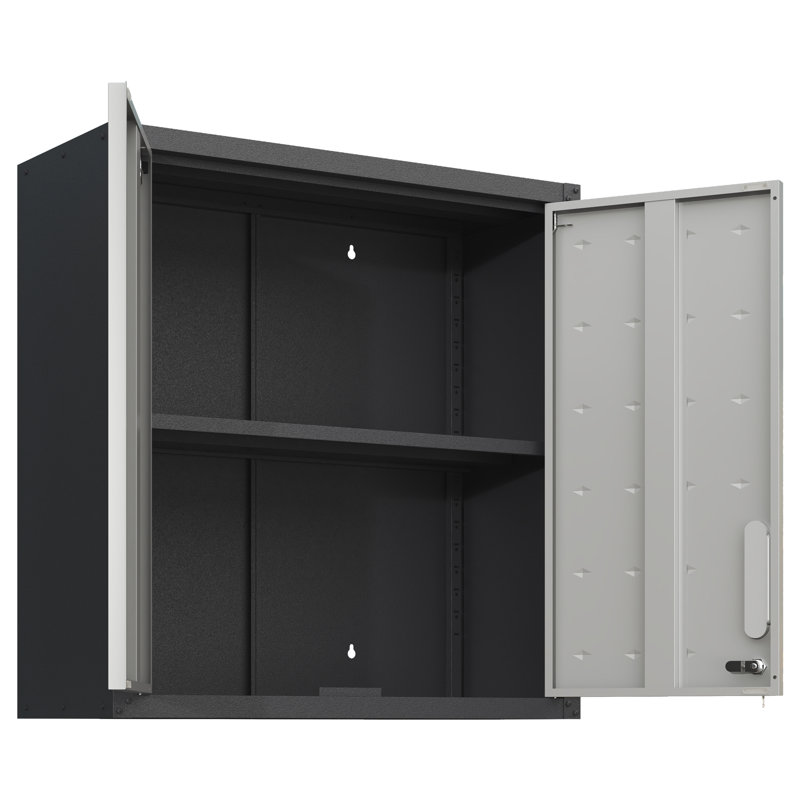 Armoire de rangement murale verrouillable en métal avec tablette pour garage et bureau | Idée de cadeau