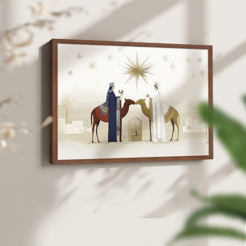 Chirstmas Art-CCL III - Reproduction encadrée - Restickable, H 11 po x l 14 po, Noyer