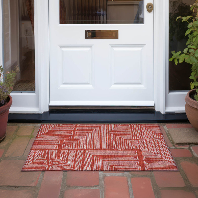 Machine Washable Indoor/Outdoor Chayden ACN1045 Rug, Rectangle 1'8" x 2'6"