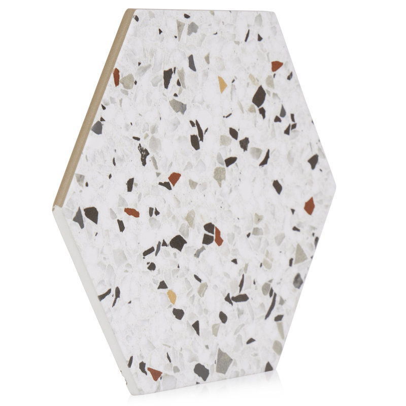Sparkle 10" x 8" Porcelain Stone Look Wall & Floor Tile, Red/Beige/Black