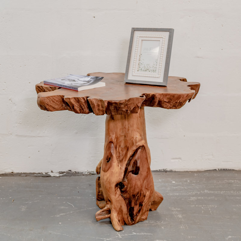 Burruss Solid Wood Tree Stump End Table