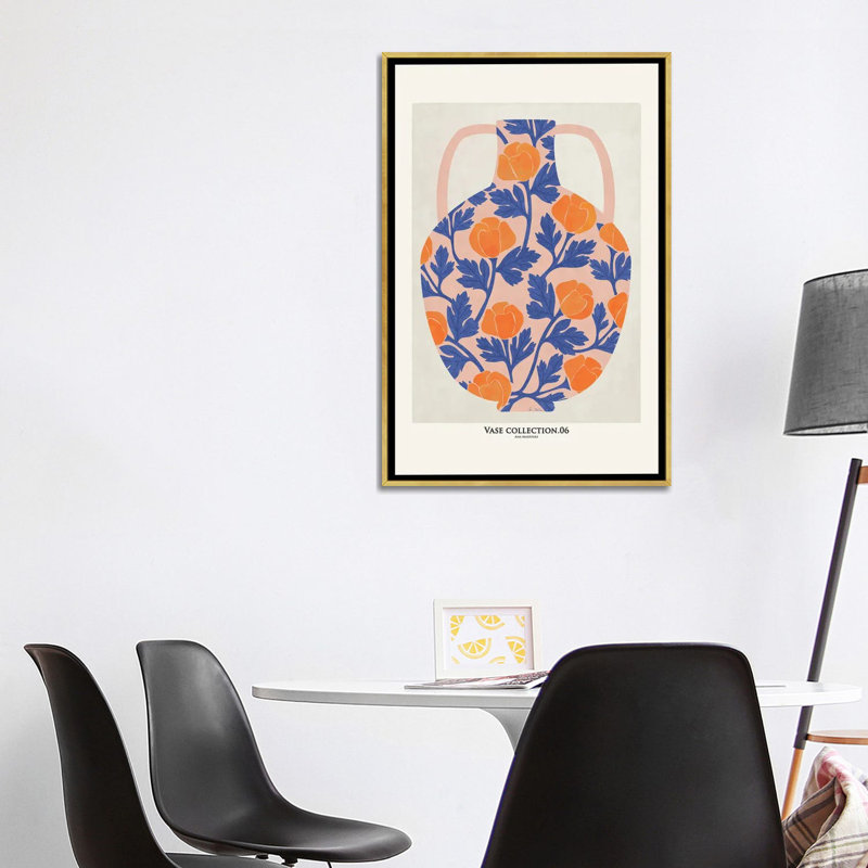 Vase Collection VI - Wall Art Print, 40" H x 26" W, Framed Print without Mat, Gold