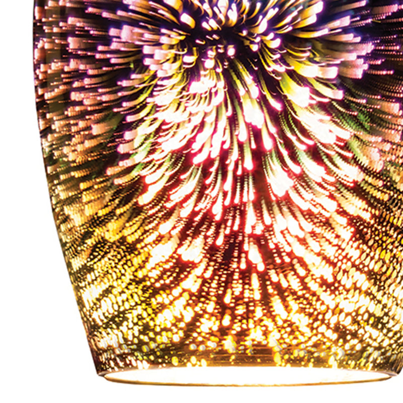 Luminaire suspendu 1 lumière de 5 po de large Illusions - Nickel satiné avec verre multicolore