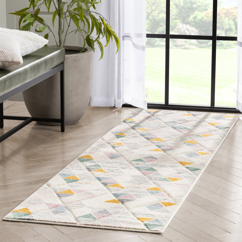 Astrid Geometric Synthetic Area Rug, Runner 67cm x 220cm