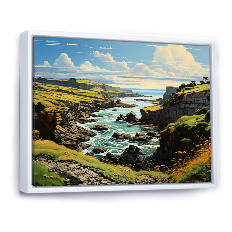 " Ireland Emerald Isle This I ", H 34 po x l 44 po x P 1,5 po, Cadre flottant blanc