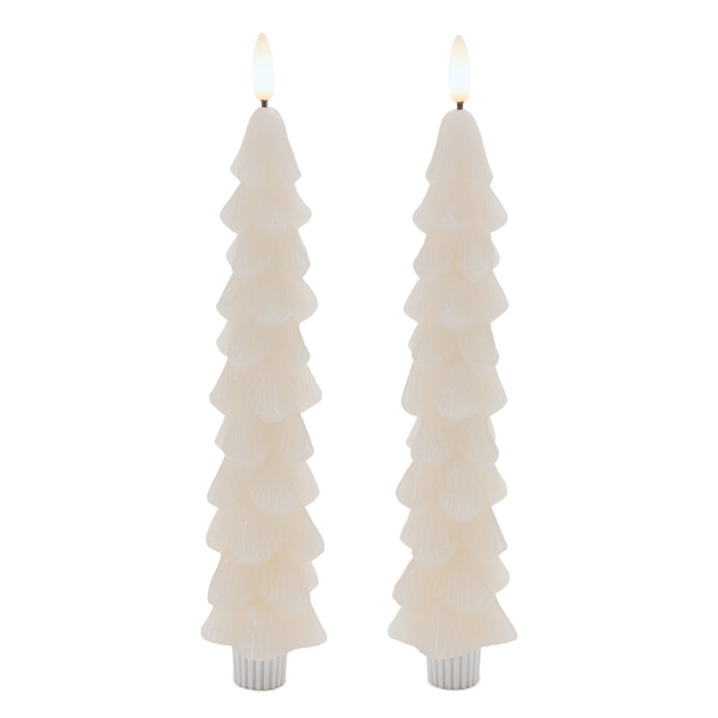 Bougie FIA Wick Tree Taper (ensemble de 2), Blanc