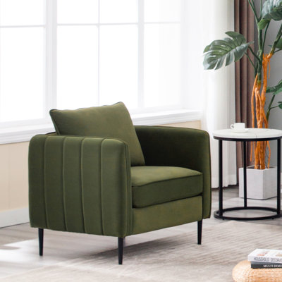 Comfortable Velvet Lounge Chair With Non - Slip Foot Mats And High Density Foam Filler For Reading In Living Room Armchair Bold Line , Quality Office Use
