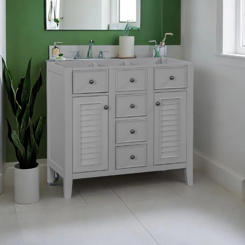Base de meuble-lavabo simple 36 po seulement, gris