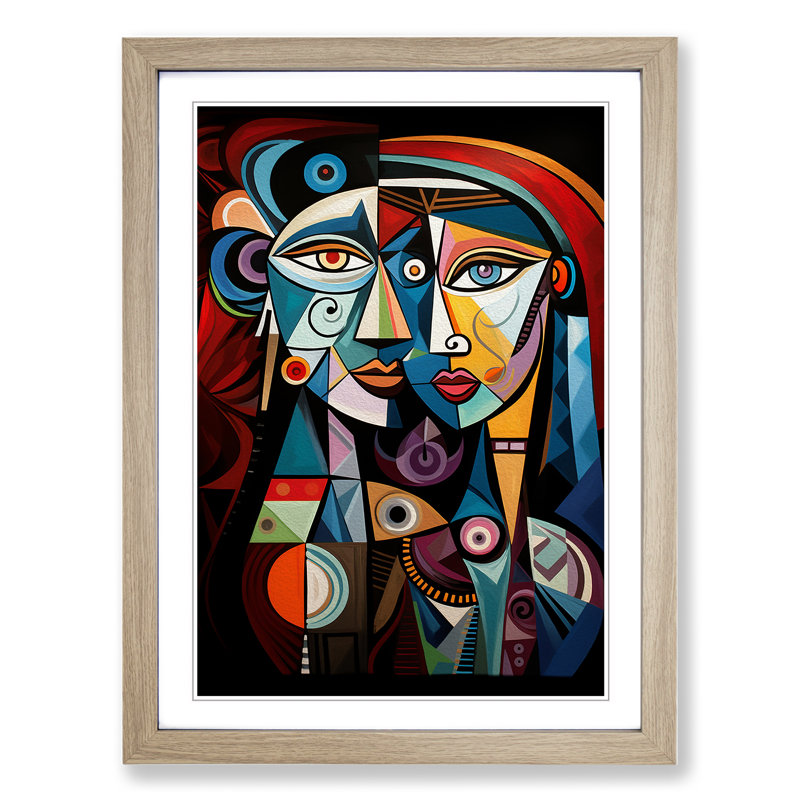 Pablo Picasso Modern No.2 - Framed Print, Oak, 64cm H x 46cm W x 2cm D