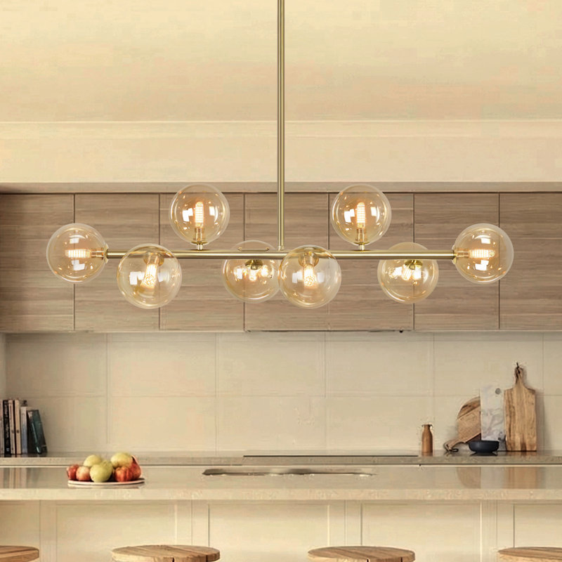 Lustre à 8 lumières à intensité variable de style lustre sphérique moderne Spoutnik pour salle à manger