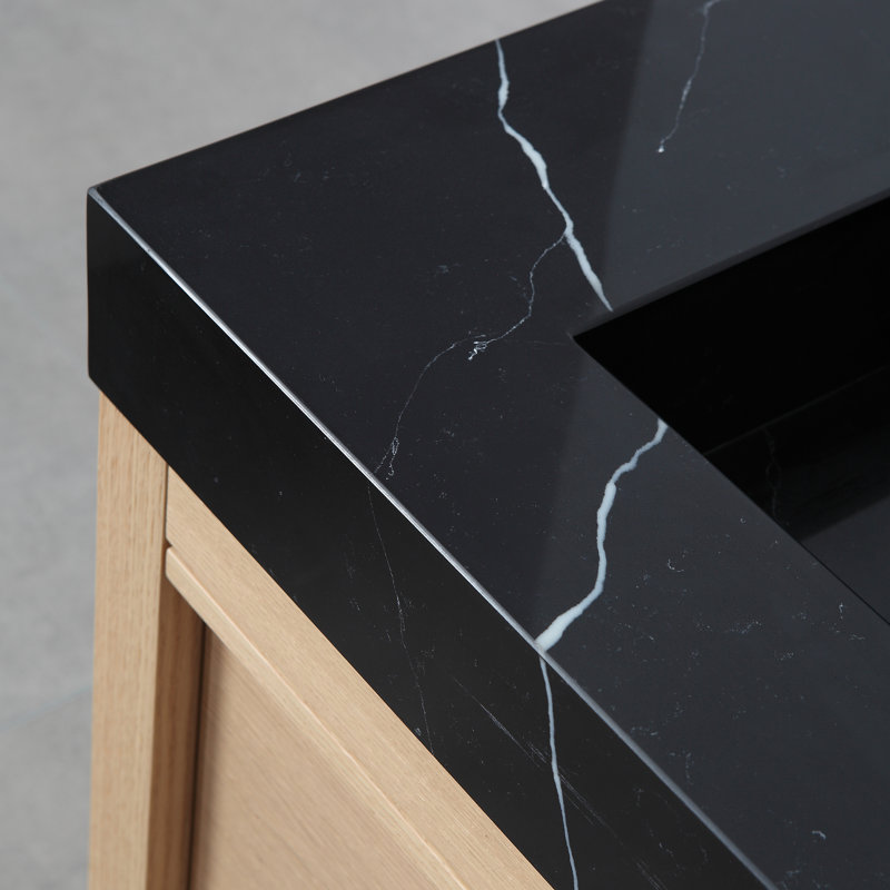Ensemble de meuble-lavabo double 72 po Ariane, Chêne blanchi