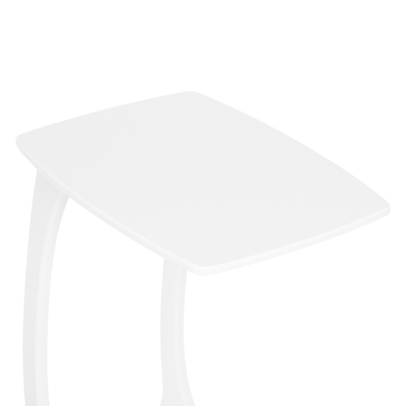 C-Shaped Side Table With Wheels 18.11(W)*13.78(D)*24.8(H)INCH, White