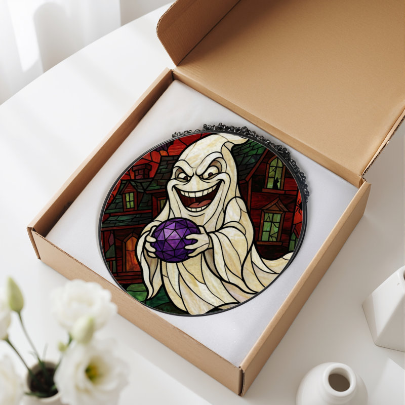 Vitrail en verre coloré 12 "H Ghost